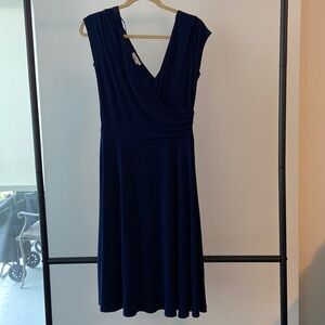 Blue Dress. Hangs beautifully. Looks like a wrap.